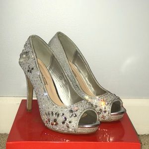 Silver Gemstone Heels